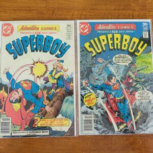 Adventure Comics SUPERBOY DC Lot 2 Books 453, 454 Newsstand 1977 Bronze Age W1